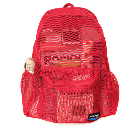 - 20 PACKS | $11.49 PER PACK ||    Wholesale Case Lot: 20 pcs Heavy Duty Classic Gym Student Mesh See Through Netting Backpack Padded Straps