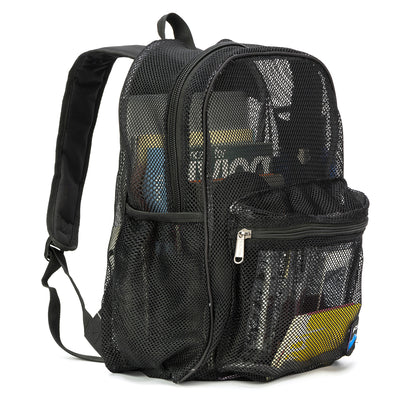 - 20 PACKS | $11.49 PER PACK ||    Wholesale Case Lot: 20 pcs Heavy Duty Classic Gym Student Mesh See Through Netting Backpack Padded Straps