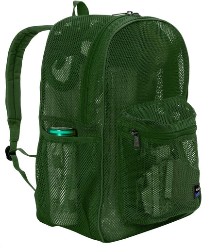 - 20 PACKS | $9.99 PER PACK ||    Wholesale Case Lot: 20 pcs Heavy Duty Classic Gym Student Mesh See Through Netting Backpack Padded Straps