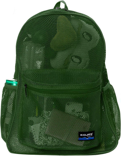 - 20 PACKS | $9.99 PER PACK ||    Wholesale Case Lot: 20 pcs Heavy Duty Classic Gym Student Mesh See Through Netting Backpack Padded Straps