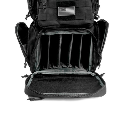 Multiple compartments Tactical Lockable Range Backpack with Free USA Patch and rain cover
