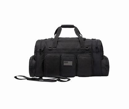 Wholesale Case Lot Tactical Range Duffel Heavy Duty Military Molle Gear Travel Sports Gym Bag Lockable Zippers with US Flag Patch  |||    10/6 PACKS | $35.99/49.99 PER PACK