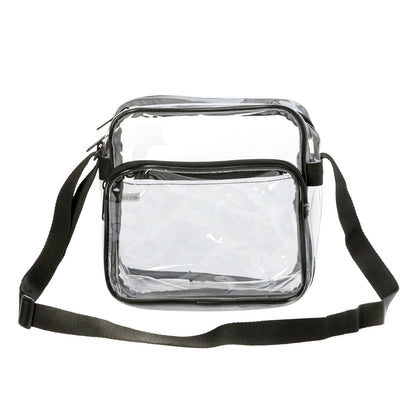 Wholesale Case Lot: 30 pcs Heavy Duty STADIUM Clear Tote Quality See Through Messenger Work Bag Durable Transparent PVC Lunch Bag  |||   30 PACKS | $7.99 PER PACK