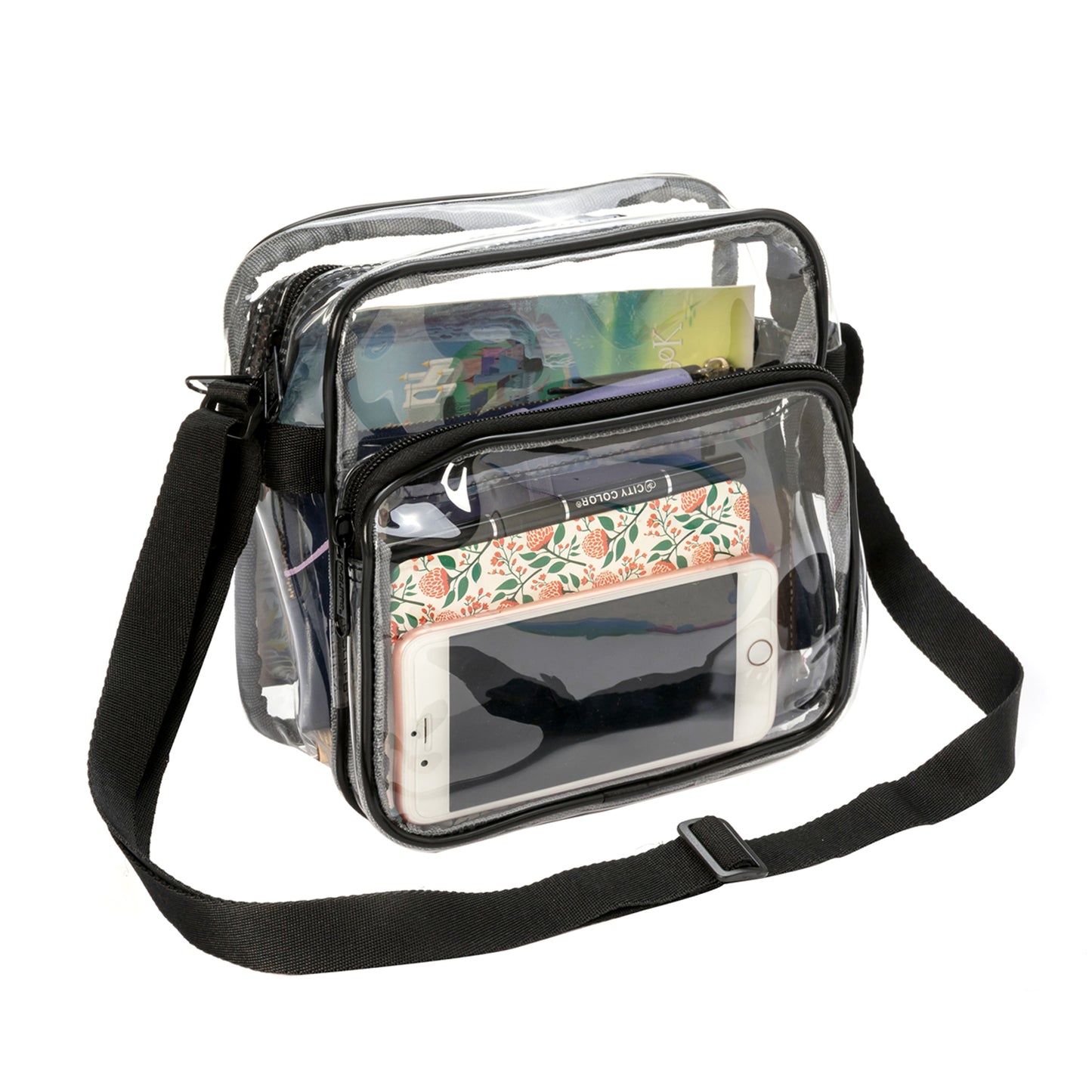 Wholesale Case Lot: 30 pcs Heavy Duty STADIUM Clear Tote Quality See Through Messenger Work Bag Durable Transparent PVC Lunch Bag  |||   30 PACKS | $7.99 PER PACK