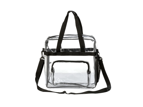 Wholesale Case Lot: 20 pcs Heavy Duty STADIUM Clear Tote Quality See Through Messenger Work Bag Durable Transparent PVC Lunch Bag ||| 20 PACKS | $11.99 PER PACK