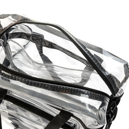 Wholesale Case Lot: 20 pcs Heavy Duty STADIUM Clear Tote Quality See Through Messenger Work Bag Durable Transparent PVC Lunch Bag ||| 20 PACKS | $11.99 PER PACK