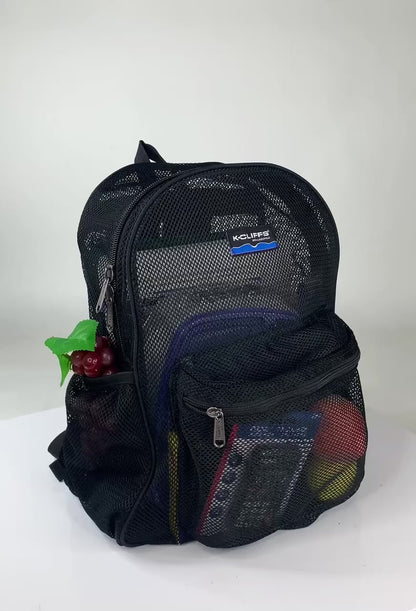 - 20 PACKS | $11.49 PER PACK ||    Wholesale Case Lot: 20 pcs Heavy Duty Classic Gym Student Mesh See Through Netting Backpack Padded Straps