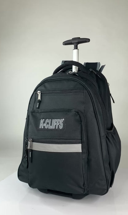 - 4 PACKS | $44.99 PER PACK ||    Wholesale Case Lot: 4pc Heavy Duty Rolling Backpack School Bookbag with Wheels Deluxe Wheeled Daypack