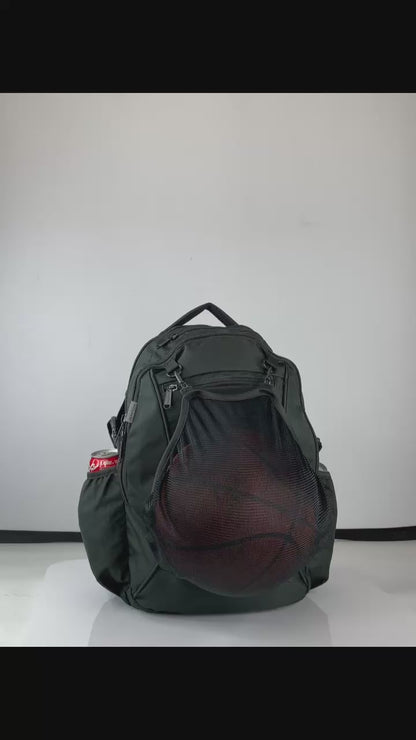 Wholesale Case Lot: 20pcs Heavy Duty 17 Inch Sports School Backpack | Dedicated Basketball Soccer Compartment  |||   20 PACKS | $18.49 PER PACK